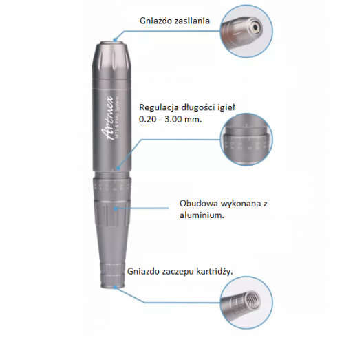 Urządzenie do makijażu permanentnego i mezoterapii mikroigłowej ARTMEX V6 + 5 KARTRIDŻY